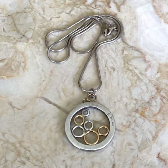 14K & Sterling Silver Pendant Necklace - Picture 1 of 7